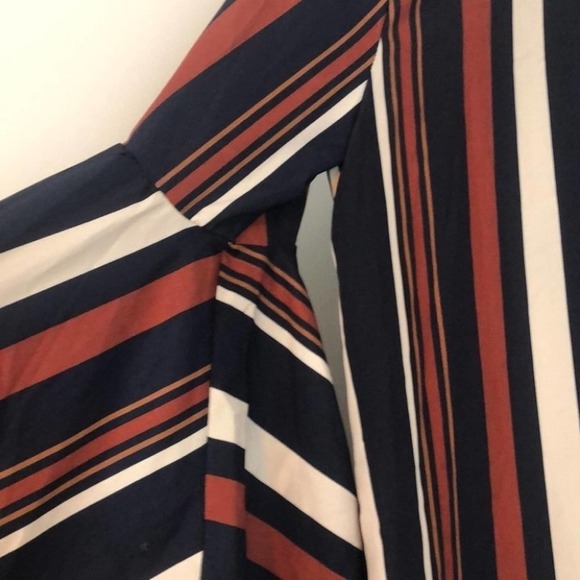 CALLIE MAC Tassel Embroidered Striped Boho Long Sleeve Dress Size Large - Picture 6 of 9